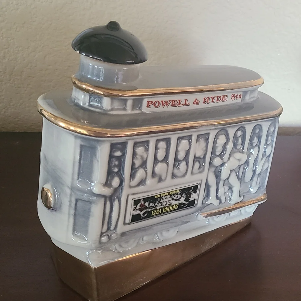 Vintage 1968 Ezra Brooks whiskey ceramic decanter